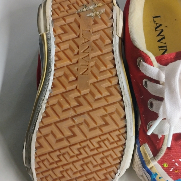 Gallery Dept X Lanvin Melted Low Top Vulcanized Paint Splatter Sneakers - Picture 8 of 10